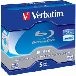 VERBATIM BD-R Blu-Ray DL 50GB/ 6x/ Jewel/ 5pack