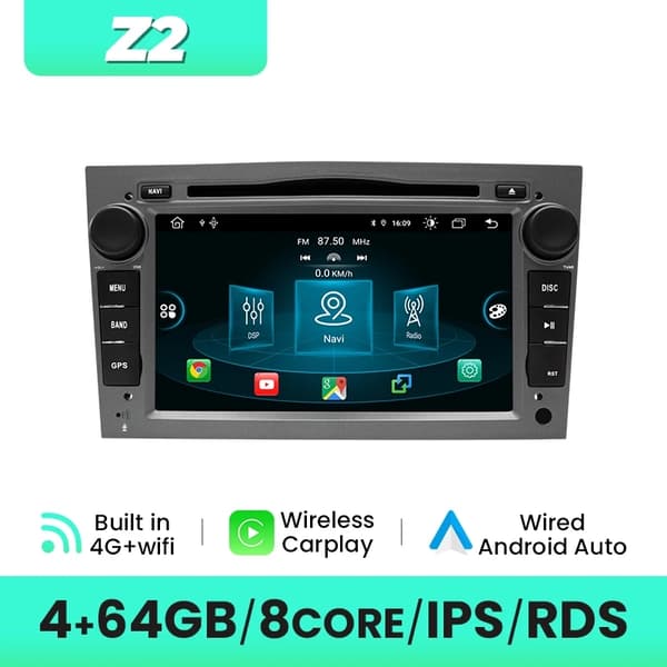 Auton DVD-soitin, langaton yhteys, Android 12 -yhteensopivuus, 16GB DVR OBD Cam-B