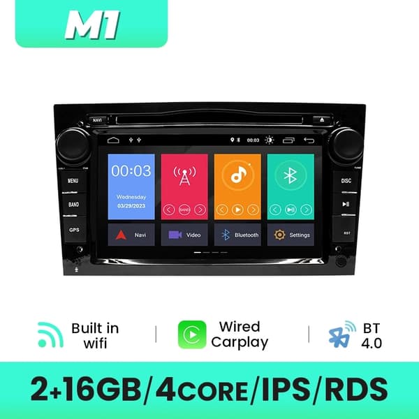 Auton DVD-soitin, langaton yhteys, Android 12 -yhteensopivuus, 16GB DVR OBD Cam-B