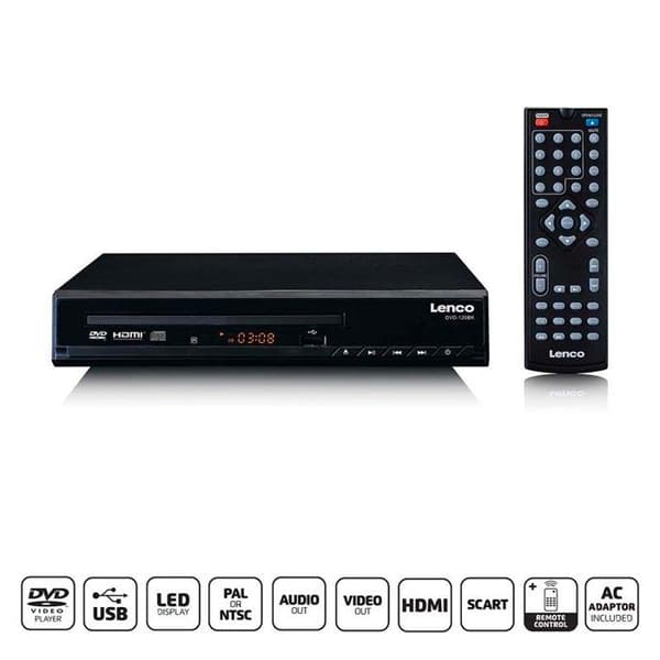 Lenco DVD-120BK - DVD-spelare med HDMI och fjärrkontroll