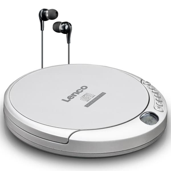 Bärbar CD-spelare - Lenco - CD-201 - Silver - Laddningsfunktion - CD/MP3-format