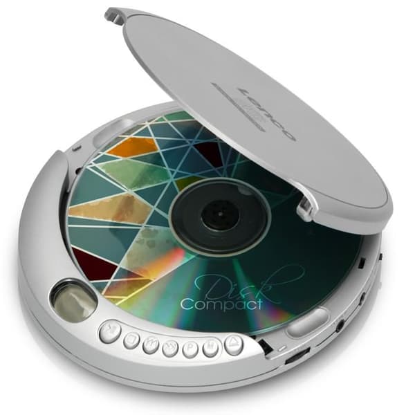 Bärbar CD-spelare - Lenco - CD-201 - Silver - Laddningsfunktion - CD/MP3-format