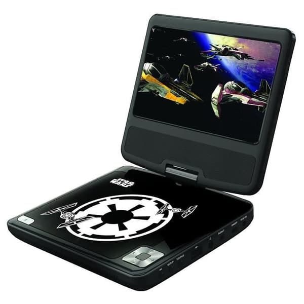 STAR WARS Bärbar DVD-spelare för barn med 7” LCD-skärm LEXIBOOK - uppladdningsbart batteri