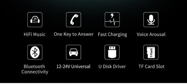 INF Bluetooth-sovitin autoon - FM-lähetin - autolaturi