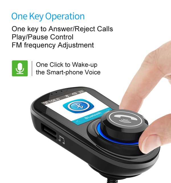 INF Bluetooth-sovitin autoon - FM-lähetin - autolaturi