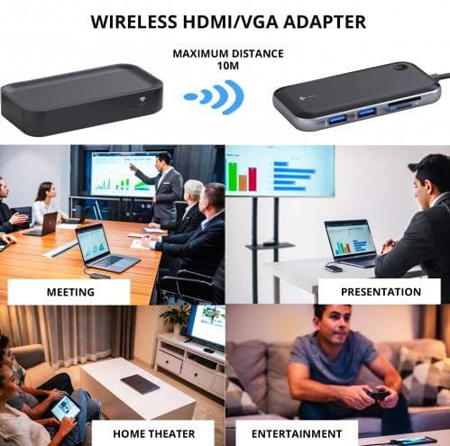 SiGN USB-C-hub + Bluetooth-mottagare 1080P - Svart