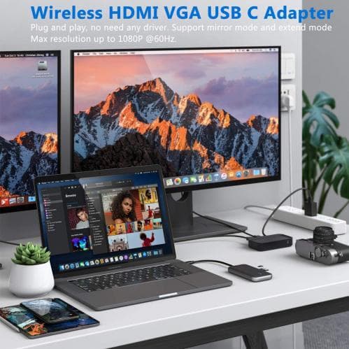 SiGN USB-C-hub + Bluetooth-mottagare 1080P - Svart