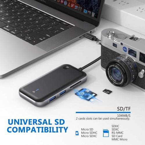 SiGN USB-C-hub + Bluetooth-mottagare 1080P - Svart
