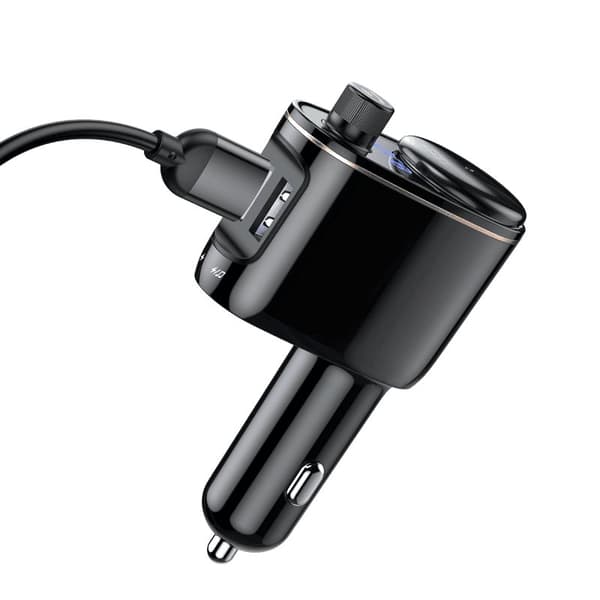Baseus Locomotive FM-sändare med Bluetooth-handsfree & Laddare - Svart