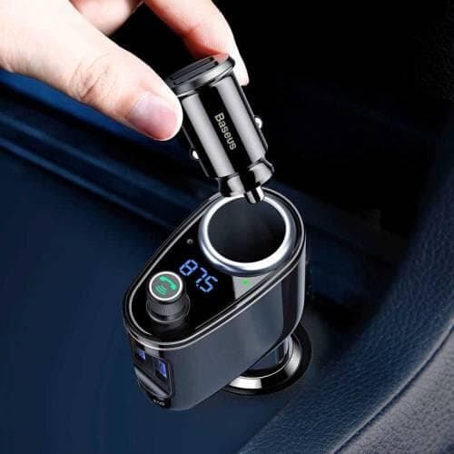 Baseus Locomotive FM-sändare med Bluetooth-handsfree & Laddare - Svart