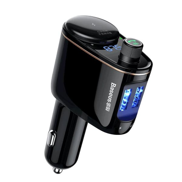 Baseus Locomotive FM-sändare med Bluetooth-handsfree & Laddare - Svart