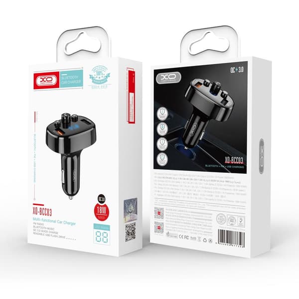 Baseus Bluetooth FM Sändare T-Typ MP3 Billaddare