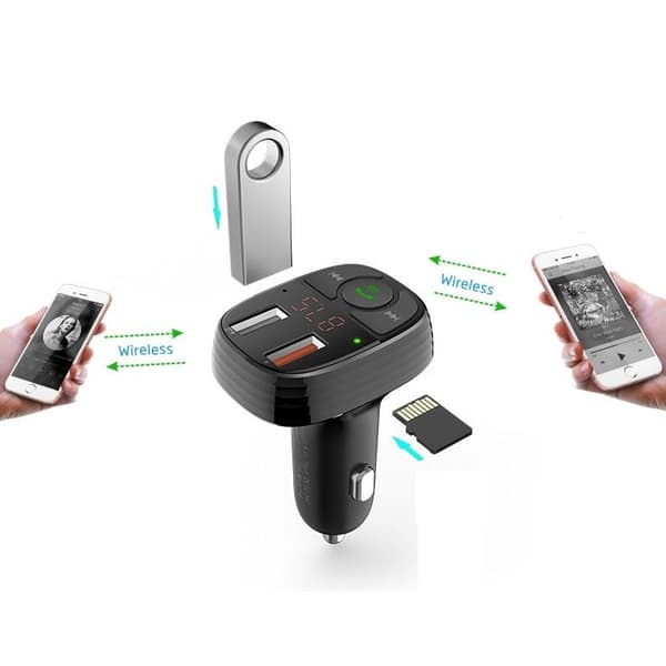 Baseus Bluetooth FM Sändare T-Typ MP3 Billaddare