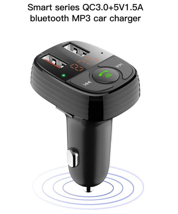 Baseus Bluetooth FM Sändare T-Typ MP3 Billaddare