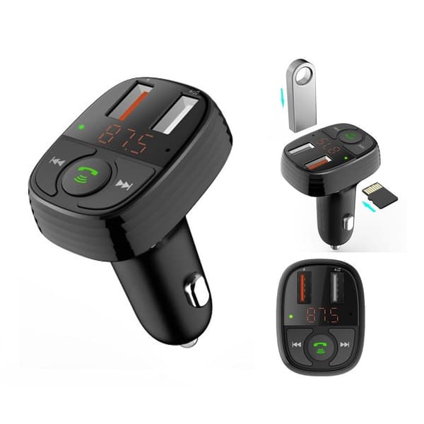 Baseus Bluetooth FM Sändare T-Typ MP3 Billaddare