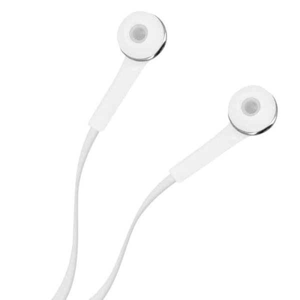 In-ear hörlurar - Vit - Jack 3.5mm - Fjärrkontroll - Anti-trassel kabel - Handsfree-kit