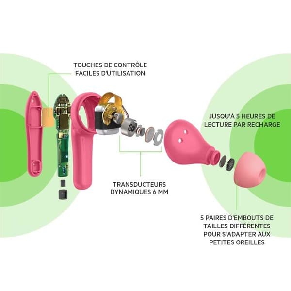 Trådlösa hörlurar - BELKIN - SoundForm Nano - In-ear - Bluetooth - Rosa