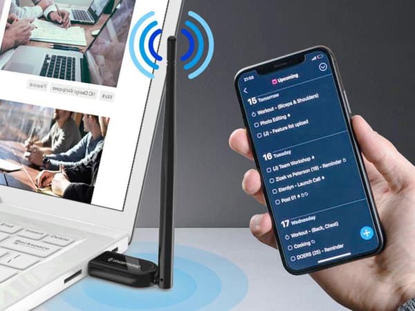 Conceptronic ABBY USB Bluetooth 5.1-adapter med extern antenn och lång räckvidd (ABBY07B)