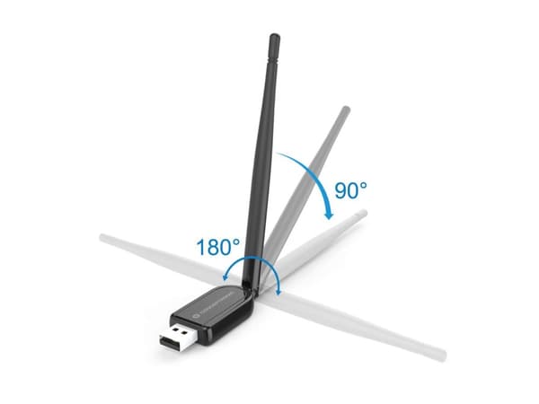 Conceptronic ABBY USB Bluetooth 5.1-adapter med extern antenn och lång räckvidd (ABBY07B)