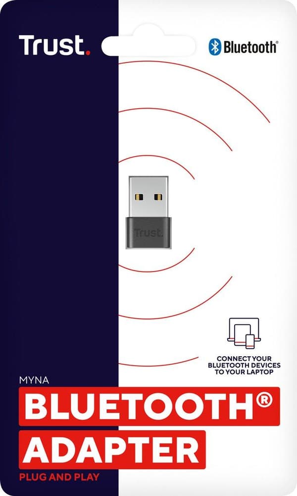 Trust Myna - Nätverksadapter - USB - Bluetooth 5.0 - Svart