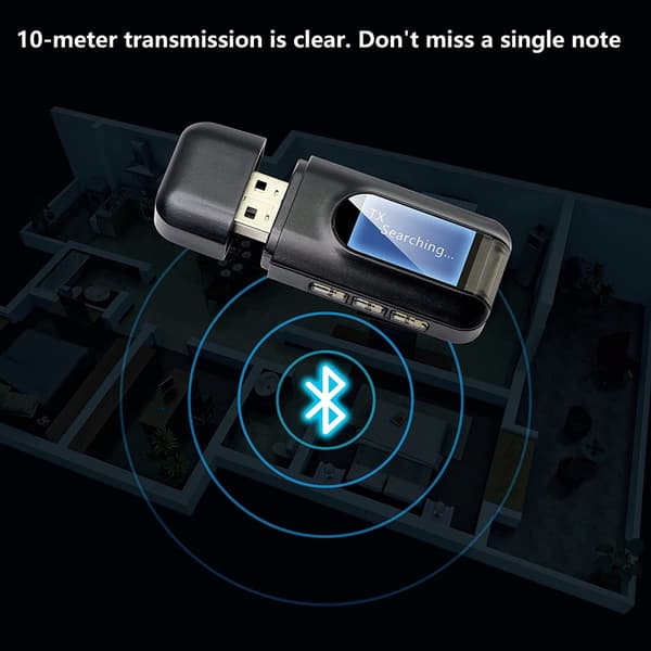 INF 2-in-1 Bluetooth-äänilähetin/vastaanotin Bluetooth-sovitin 5.0 Musta
