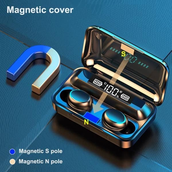 Bluetooth 5.0 TWS trådlöst headset Bluetooth-headset stöder Xiaomi / iPhone, utrustat med 900 2200mAh stereo