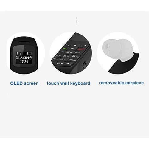 VINSOO l8star BM70 världens minsta telefon (svart) Bluetooth-headset - liten röstväxlare