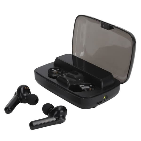 Cikonielf trådlösa hörlurar M19 TWS 5.1 Bluetooth Headset Stor LED-skärm Digital pekskärm med ficklampsfunktion