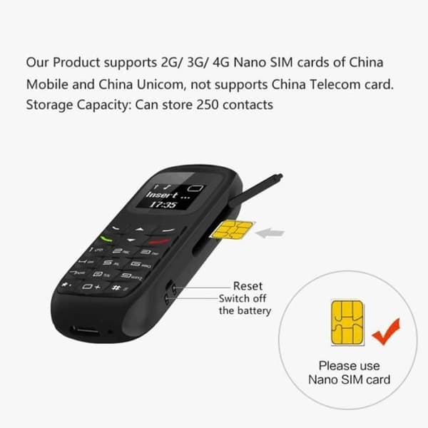 Ywei Ny BM70 Mini Liten GSM-telefon Bluetooth Bluetooth Dialer Headset Mobiltelefon Hörlurar