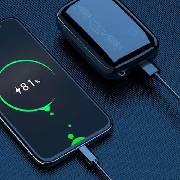 BluetoothM19 Headset 5.1 Led Power Display Touch Magnetic Induction Earphone Svart