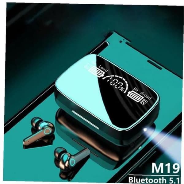 CL24390-TWS M19 Bluetooth-öronsnäcka, trådlöst headset, brusreducering, basstress, sportspelsheadset med mikrofon LED Pow