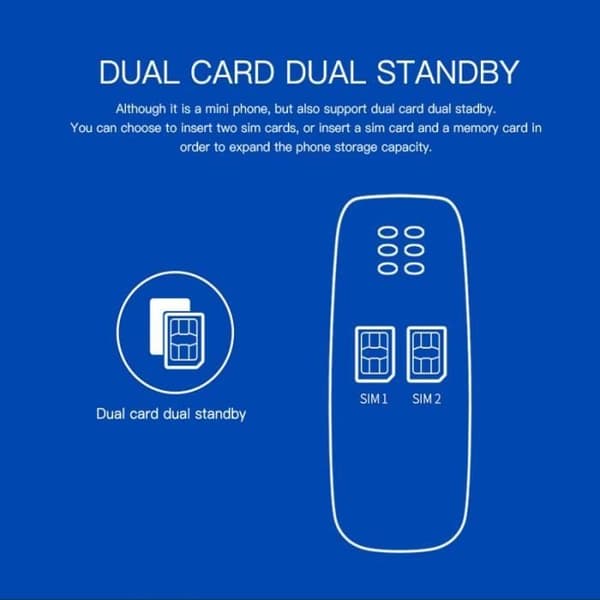 BM10 Mini Mobiltelefon Trådlös Bluetooth Dialer Minitelefon med hörlurar Blå
