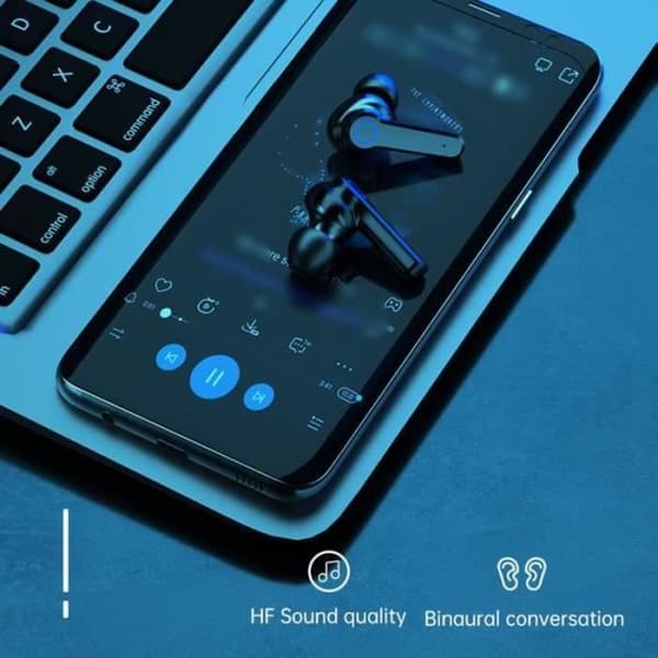 YF23021-m19 Bluetooth Headset 5.1 LED Power Display Brusreducering Touch Magnetic Induction Sports Earbuds