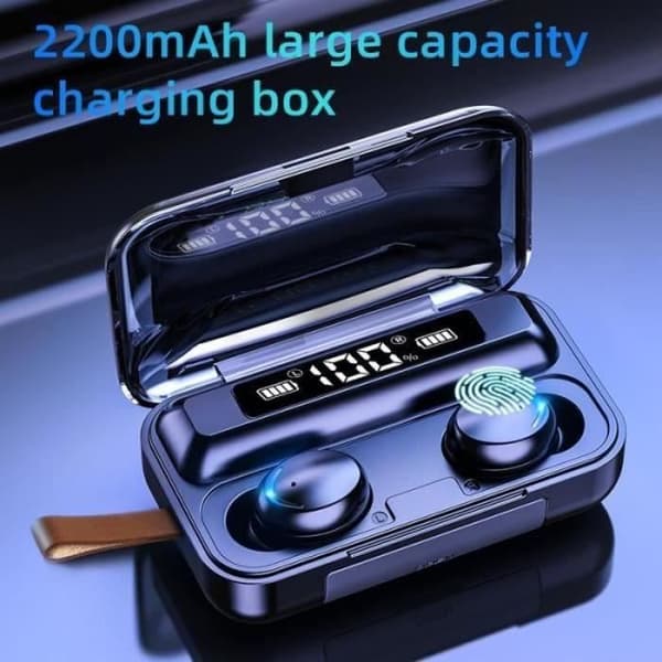 BLUETOOTH HEADSET TWS Bluetooth Earbuds 2200mAh Laddningsbox Trådlöst Headset 9D Stereo Sports Vattentäta Earbuds Headset med