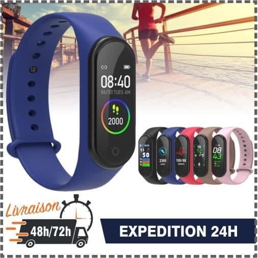Ansluten klocka Sport M4 Smartwatch Smart armband hälsofrekvens (blå)