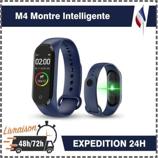 Ansluten klocka Sport M4 Smartwatch Smart armband hälsofrekvens (blå)