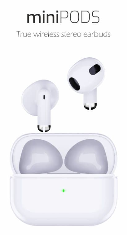 Swissten bluetooth tws sluchátka minipods bílá