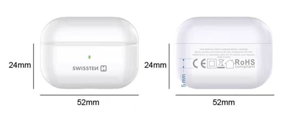 Swissten bluetooth tws sluchátka minipods bílá