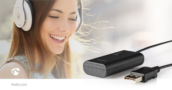 Bluetooth®-sändare | Anslutningsingång: 1x 3.5 mm | AptX ™ Low latency / AptX™ / SBC | Up to 2 Devices | Svart