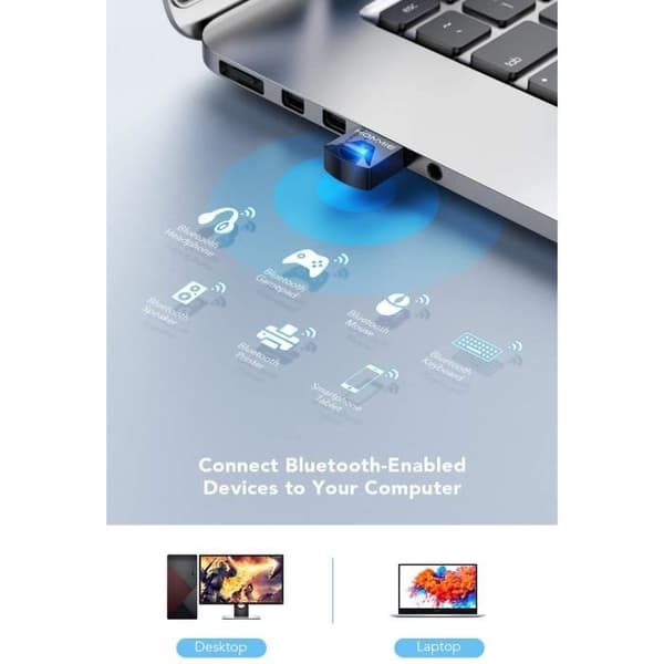 Hommie Mini Usb Bluetooth 5.0 USB-dongel för mus/tangentbord/skrivare, adapter kompatibel med Windows 10/8.1/8/7 (32/64 bitar)