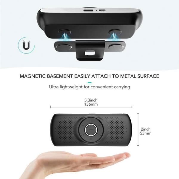 10 stycken Hands-Free Car Kit Bluetooth 5.0-högtalare, med Bluetooth-headset