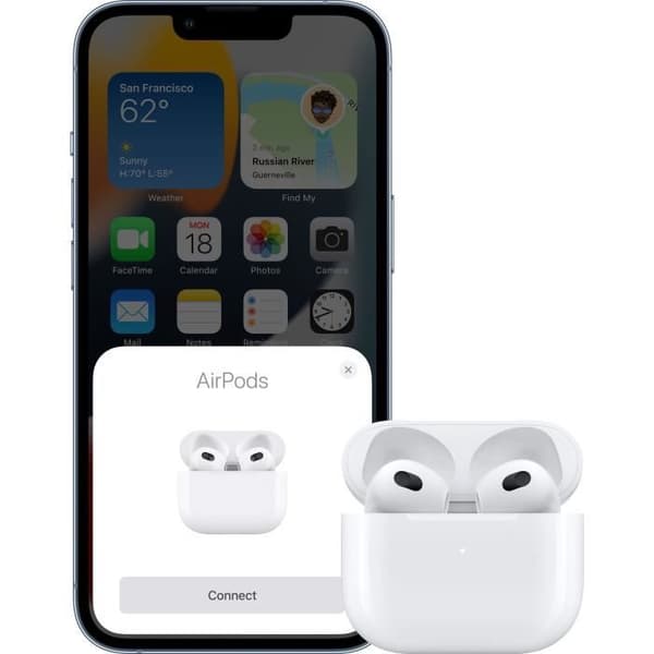 Apple AirPods (3:e generationen) med Lightning-laddningsfodral - Vit