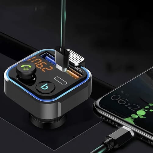 Bluetooth FM-lähetin & Laturi - Autoon