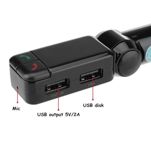 Trådlös LCD Bluetooth Car Kit FM-sändare MP3 A2DP Stereo Musikspelare Handsfree USB-laddare för ISO Android