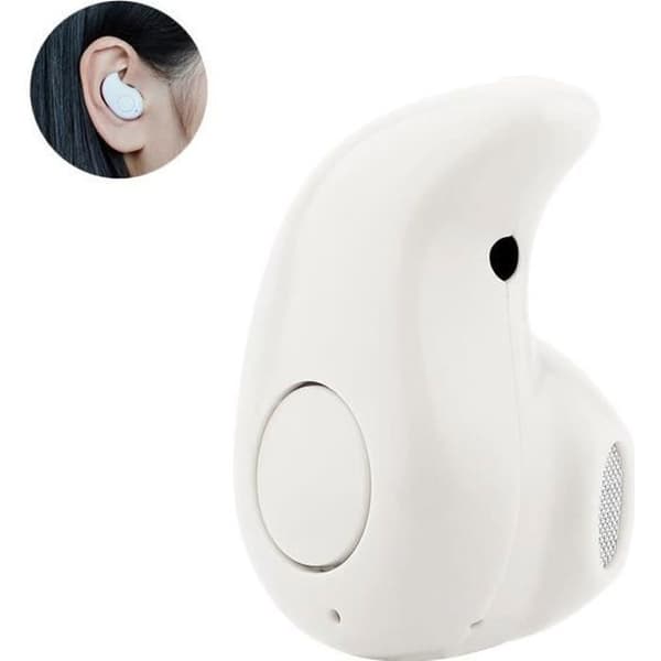 Tera® Mini Wireless Invisible Bluetooth V4.0 Headset för Smartphone iPhone Samsung Sony HTC etc.(Vit)