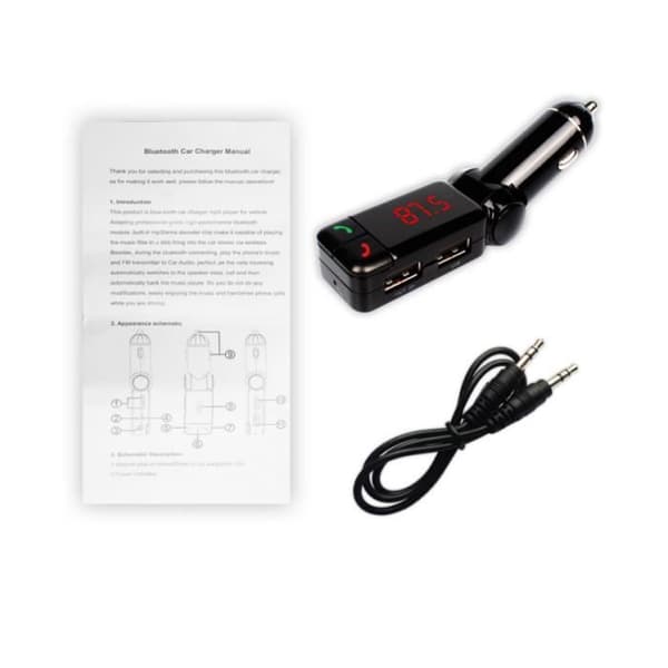 Bil MP3 Audio Bluetooth-spelare Bilsats FM-sändare Trådlös FM-modulator Handsfree LCD-skärm USB-laddare för i