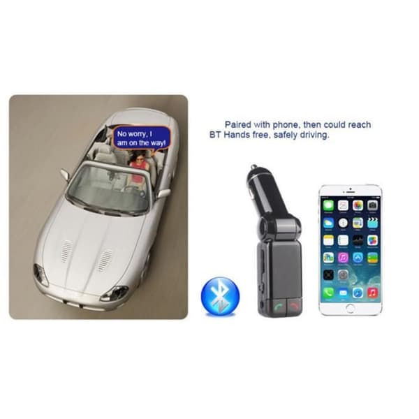 Bil MP3 Audio Bluetooth-spelare Bilsats FM-sändare Trådlös FM-modulator Handsfree LCD-skärm USB-laddare för i