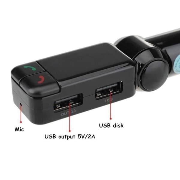 Trådlös LCD Bluetooth Car Kit FM-sändare MP3 A2DP Stereo Musikspelare Handsfree USB-laddare för ISO Android