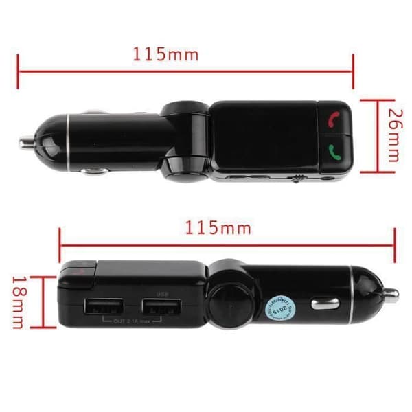 Trådlös LCD Bluetooth Car Kit FM-sändare MP3 A2DP Stereo Musikspelare Handsfree USB-laddare för ISO Android