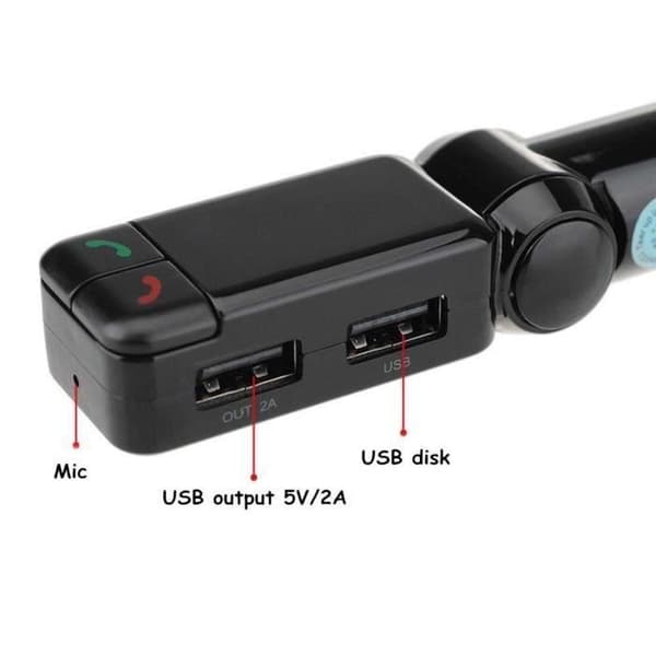 Trådlös LCD Bluetooth Car Kit FM-sändare MP3 A2DP Stereo Musikspelare Handsfree USB-laddare för ISO Android